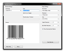 Screenshot EAN Barcode Generator