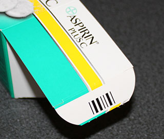 Sample Laetus Pharma Barcode for Aspirin