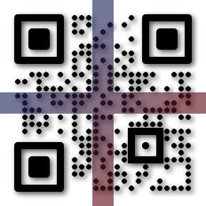 QR Code with transparent cross