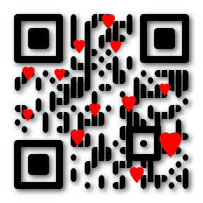 QR Code with hearts