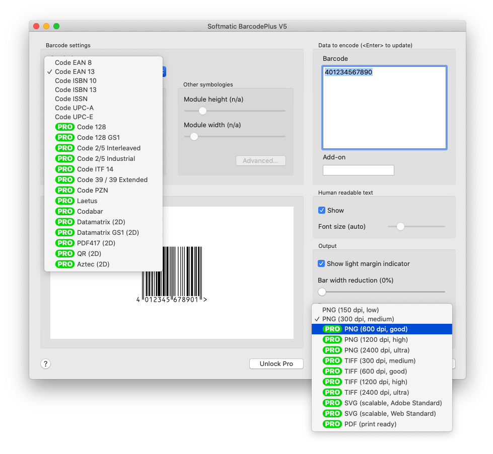 Mac Barcode Generator Functions